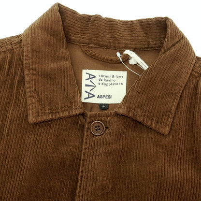 【新品】アスペジ ASPESI コットン 中太畝 コーデュロイ シャツブルゾン ブラウン【 L 】【 状態ランクN 】【 メンズ 】