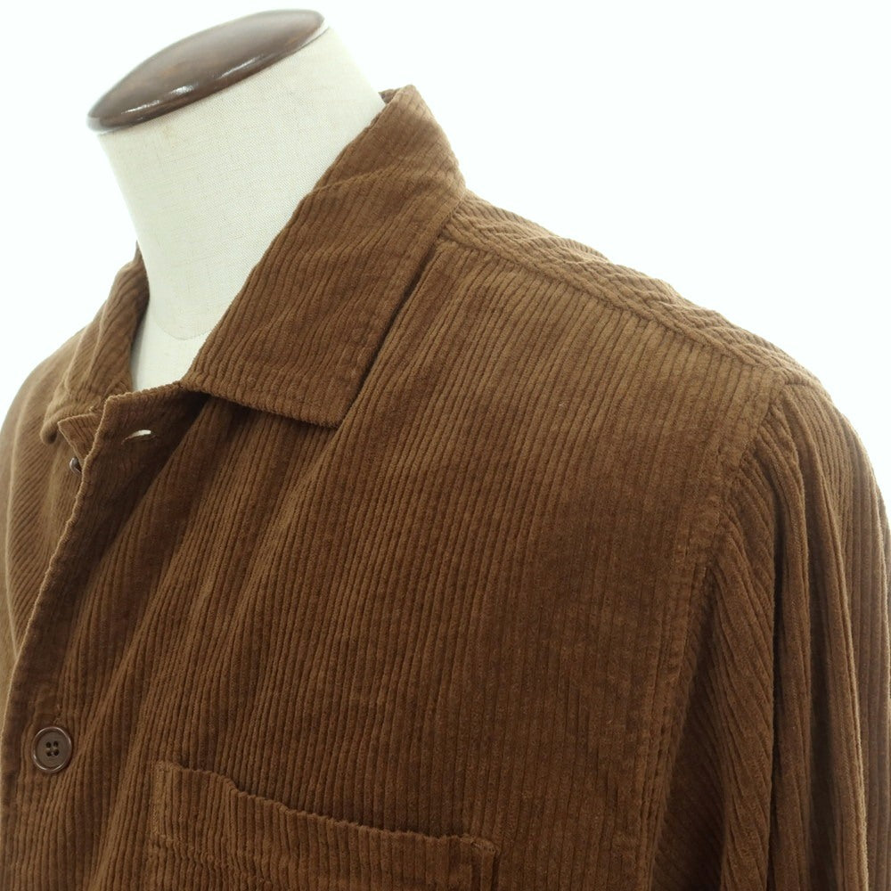 【新品】アスペジ ASPESI コットン 中太畝 コーデュロイ シャツブルゾン ブラウン【 XXL 】【 状態ランクN 】【 メンズ 】