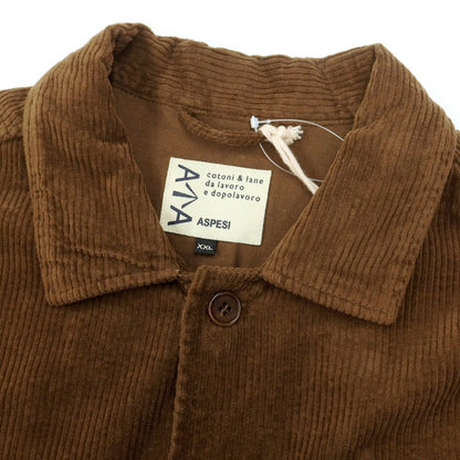 【新品】アスペジ ASPESI コットン 中太畝 コーデュロイ シャツブルゾン ブラウン【 XXL 】【 状態ランクN 】【 メンズ 】