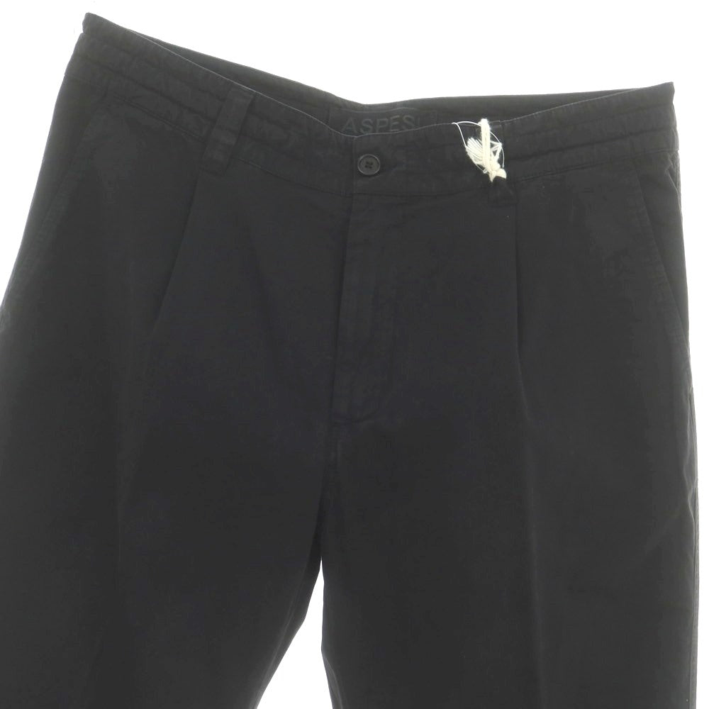【新品】アスペジ ASPESI コットン イージースラックスパンツ ブラック【 52 】【 状態ランクN 】【 メンズ 】