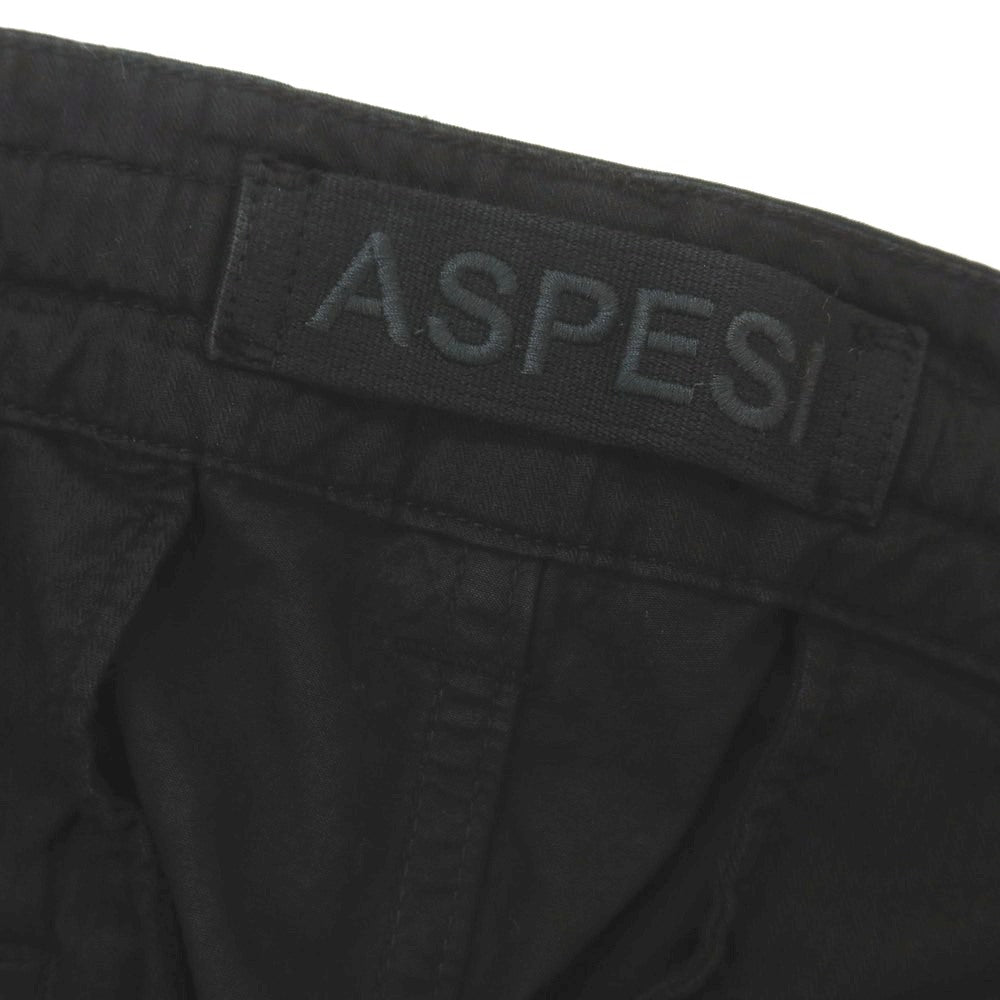 【新品】アスペジ ASPESI コットン イージースラックスパンツ ブラック【サイズ52】【 状態ランクN 】【 メンズ 】 [EPD]