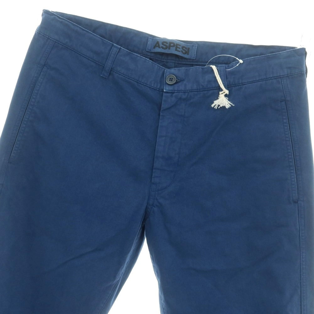 【新品】アスペジ ASPESI コットン イージースラックスパンツ ダークブルー【サイズ48】【 状態ランクN 】【 メンズ 】 [DPD]