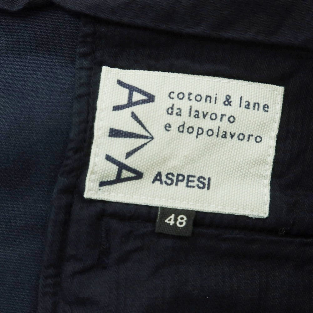 【新品】アスペジ ASPESI ストレッチ コットン イージースラックスパンツ ネイビー【サイズ48】【 状態ランクN 】【 メンズ 】 [EPD]