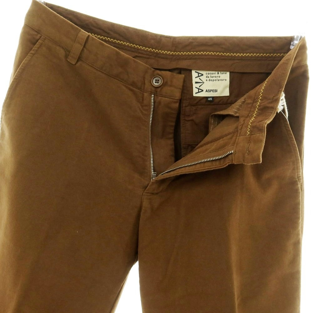 【新品】アスペジ ASPESI モールスキンコットン カジュアルスラックスパンツ ブラウン【 46 】【 状態ランクN 】【 メンズ 】