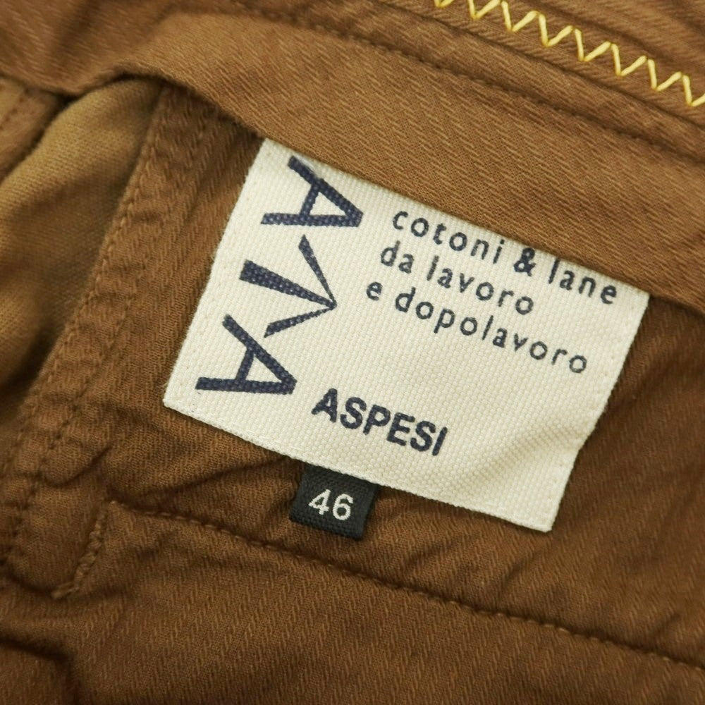 【新品】アスペジ ASPESI モールスキンコットン カジュアルスラックスパンツ ブラウン【 46 】【 状態ランクN 】【 メンズ 】