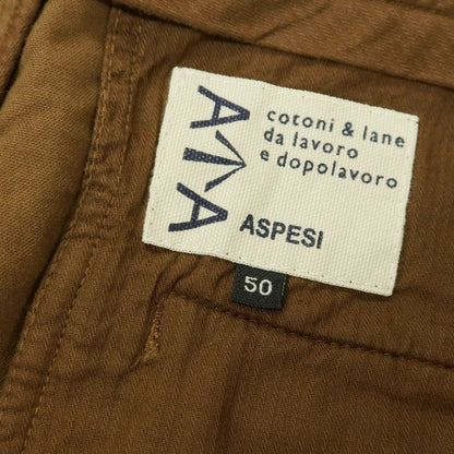 【新品アウトレット】アスペジ ASPESI モールスキンコットン カジュアルスラックスパンツ ブラウン【 50 】【 状態ランクN- 】【 メンズ 】