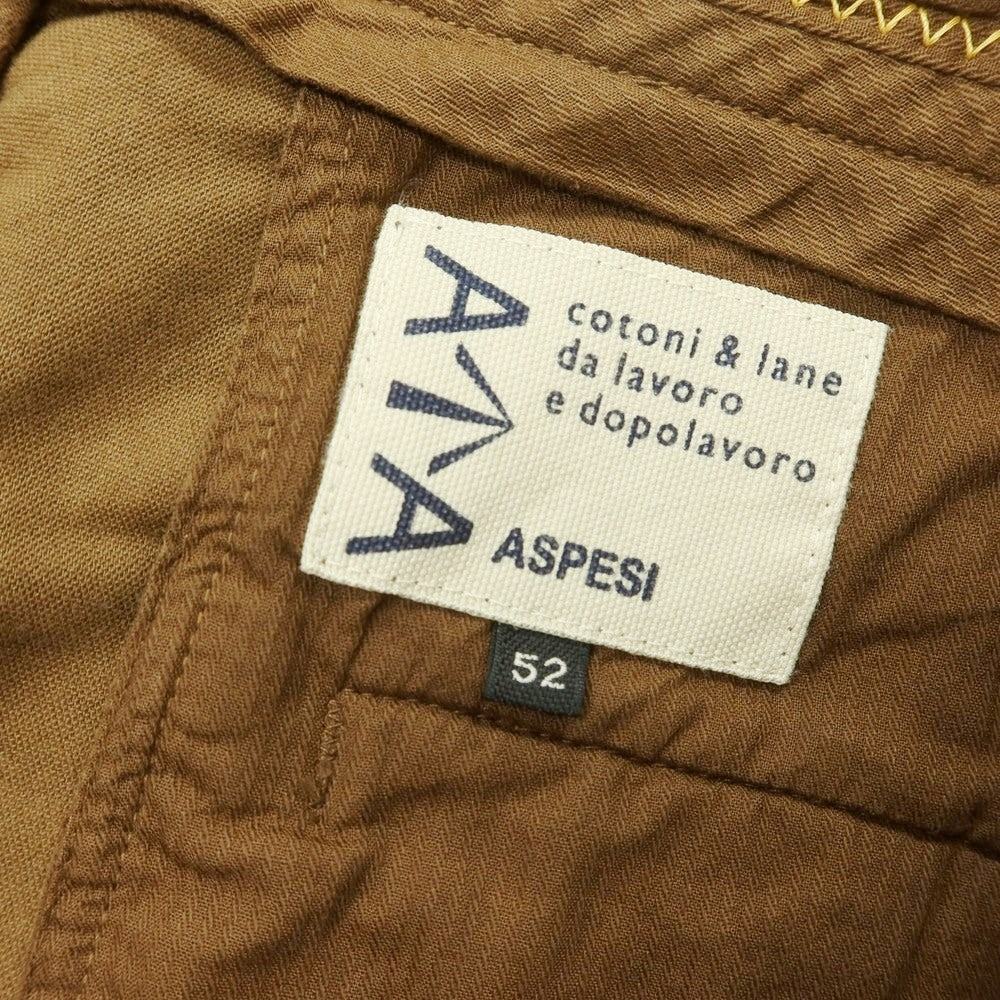 【新品アウトレット】アスペジ ASPESI モールスキンコットン カジュアルスラックスパンツ ブラウン【 52 】【 状態ランクN- 】【 メンズ 】