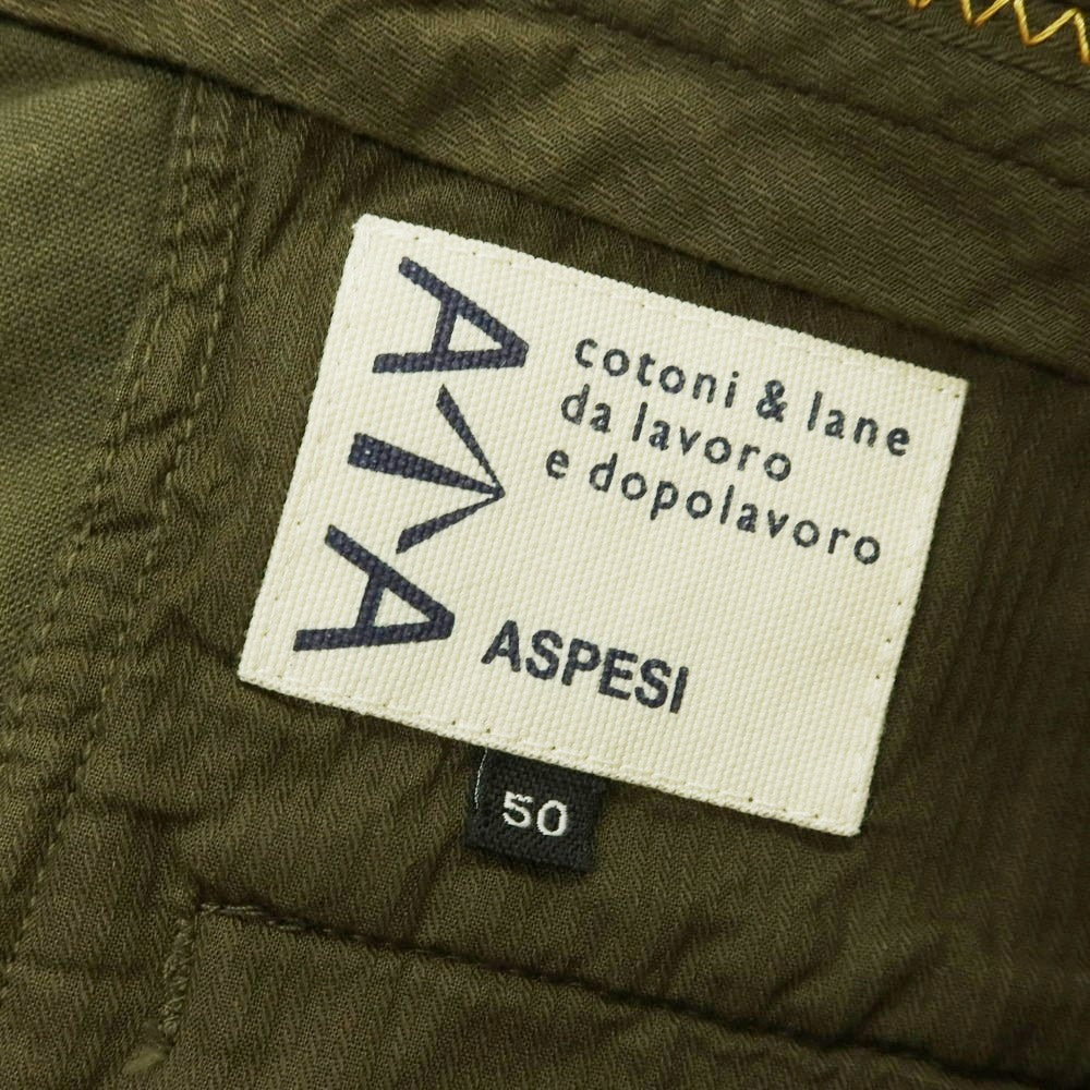 【新品アウトレット】アスペジ ASPESI モールスキンコットン カジュアルスラックスパンツ オリーブグリーン【 50 】【 状態ランクN- 】【 メンズ 】