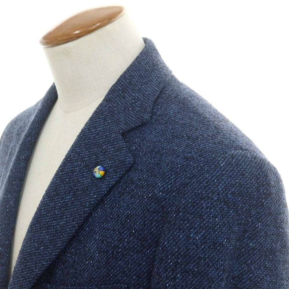 【新品】ベルベスト Belvest ウールシルク テーラードジャケット ネイビー【 48 Drop6 】【 状態ランクN 】【 メンズ 】