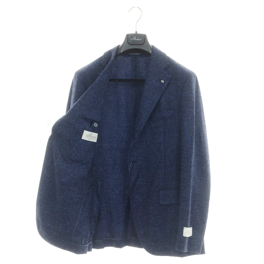 【新品】ベルベスト Belvest ウールシルク テーラードジャケット ネイビー【 48 Drop6 】【 状態ランクN 】【 メンズ 】