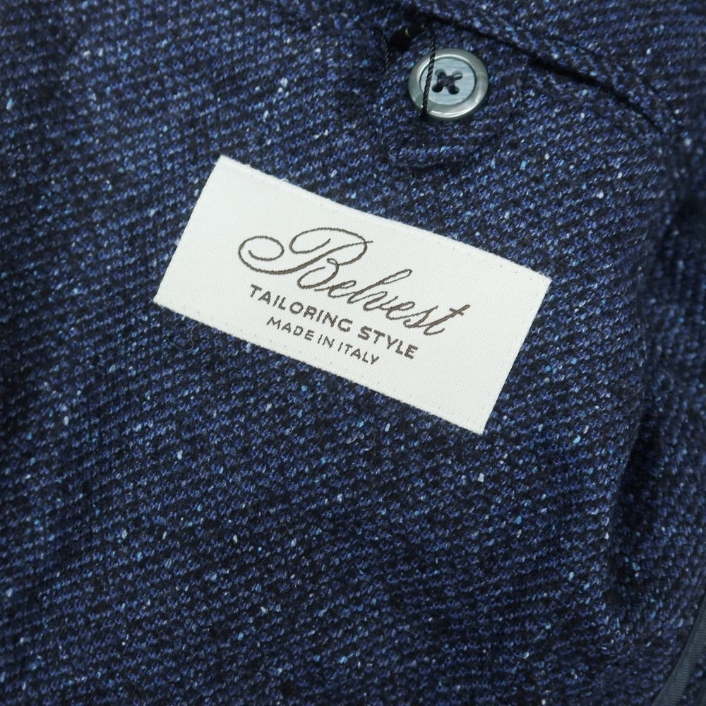 【新品】ベルベスト Belvest ウールシルク テーラードジャケット ネイビー【 48 Drop6 】【 状態ランクN 】【 メンズ 】