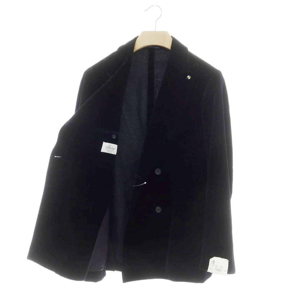 【新品アウトレット】ベルベスト Belvest ベロア ダブル ジャケット ブラック【 48 Drop7 】【 状態ランクN- 】【 メンズ 】 [DPD]