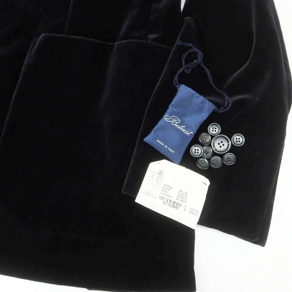 【新品アウトレット】ベルベスト Belvest ベロア ダブル ジャケット ブラック【 48 Drop7 】【 状態ランクN- 】【 メンズ 】 [DPD]
