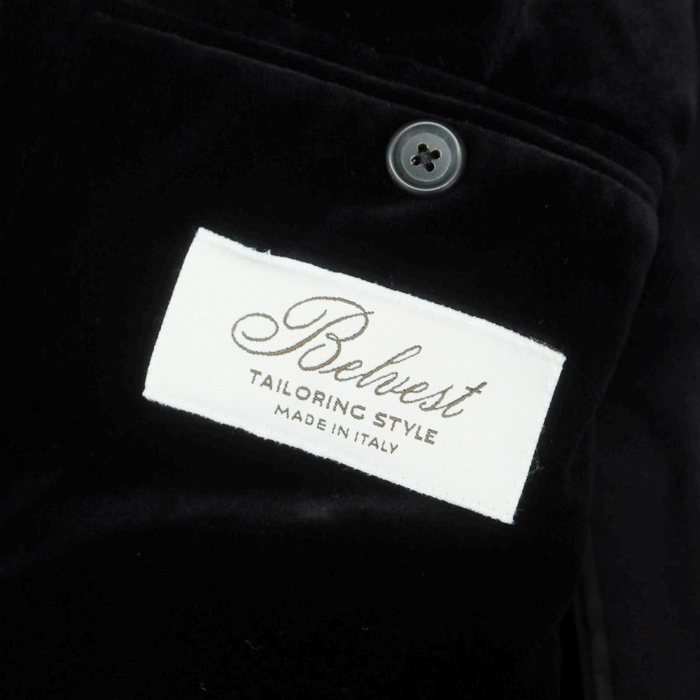 【新品アウトレット】ベルベスト Belvest ベロア ダブル ジャケット ブラック【 48 Drop7 】【 状態ランクN- 】【 メンズ 】