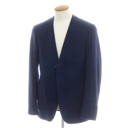 【新品】ベルベスト Belvest SUPER180’sウール ノーカラージャケット ネイビー【 48 Drop7 】【 状態ランクN 】【 メンズ 】