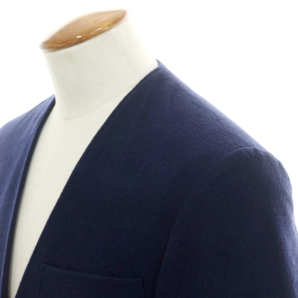 【新品】ベルベスト Belvest SUPER180’sウール ノーカラージャケット ネイビー【 48 Drop7 】【 状態ランクN 】【 メンズ 】