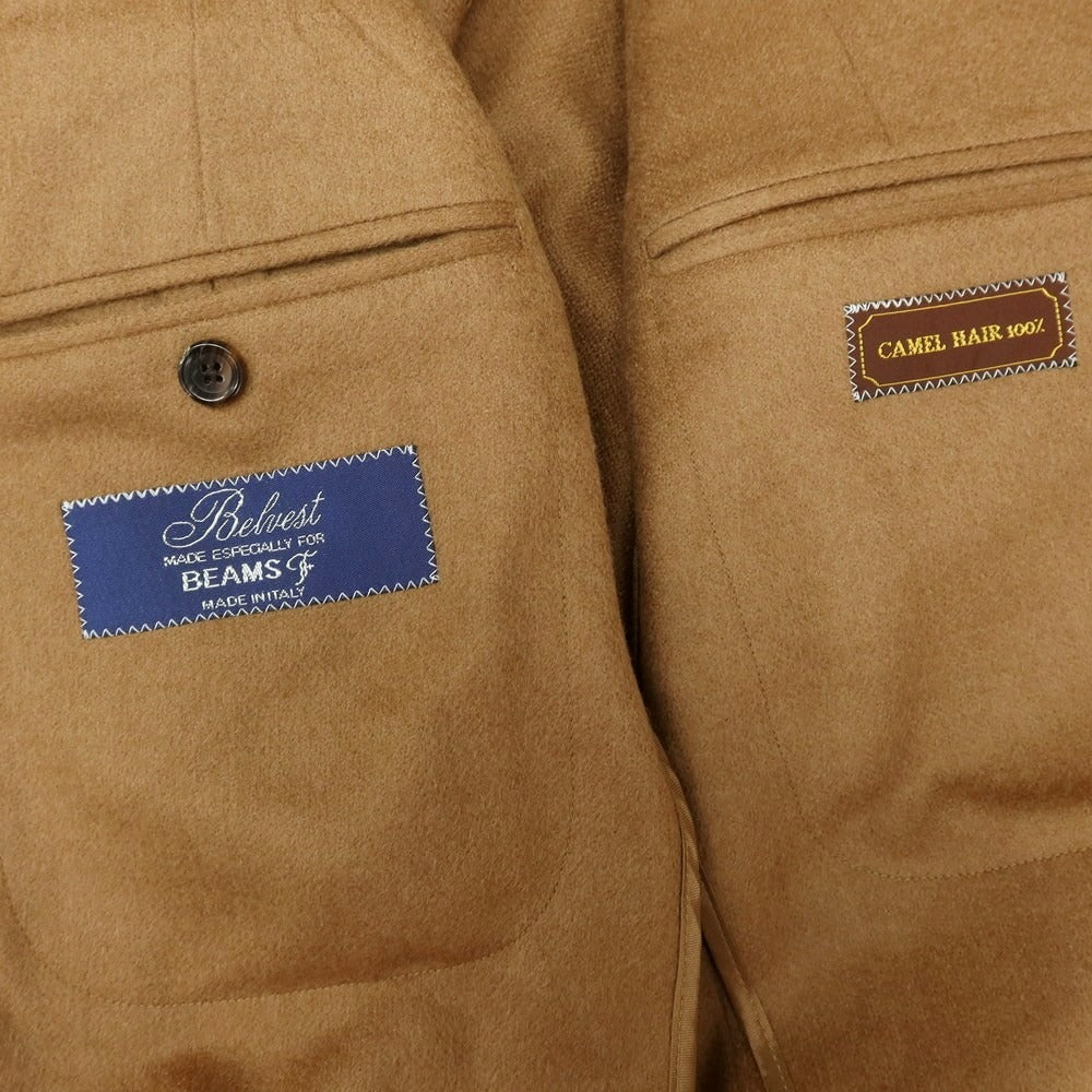 【中古】【未使用】ベルベスト Belvest BEAMS F別注 キャメル テーラードジャケット ライトブラウン【 44 Drop8 】【 状態ランクS 】【 メンズ 】