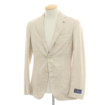 【中古】【未使用】ベルベスト Belvest BEAMS F別注 シルク テーラードジャケット ベージュ【 42 Drop8 】【 状態ランクS 】【 メンズ 】