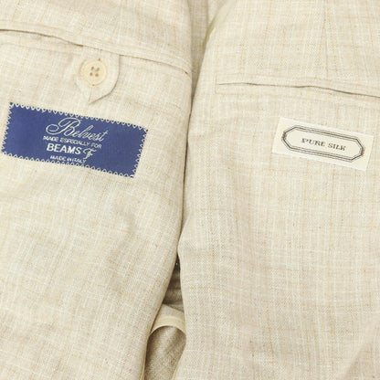【中古】【未使用】ベルベスト Belvest BEAMS F別注 シルク テーラードジャケット ベージュ【 42 Drop8 】【 状態ランクS 】【 メンズ 】