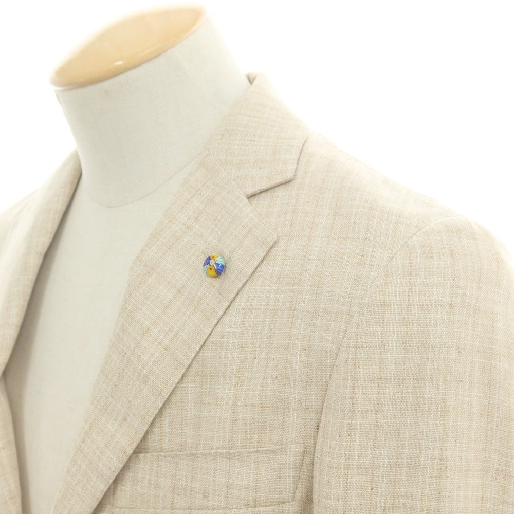 【中古】【未使用】ベルベスト Belvest BEAMS F別注 シルク テーラードジャケット ベージュ【 44 Drop8 】【 状態ランクS 】【 メンズ 】