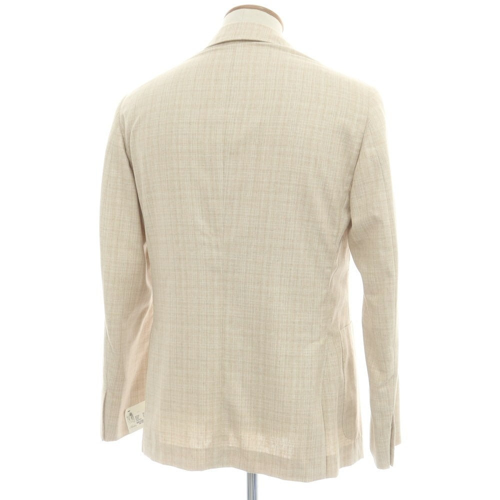 【中古】【未使用】ベルベスト Belvest BEAMS F別注 シルク テーラードジャケット ベージュ【 48 Drop8 】【 状態ランクS 】【 メンズ 】