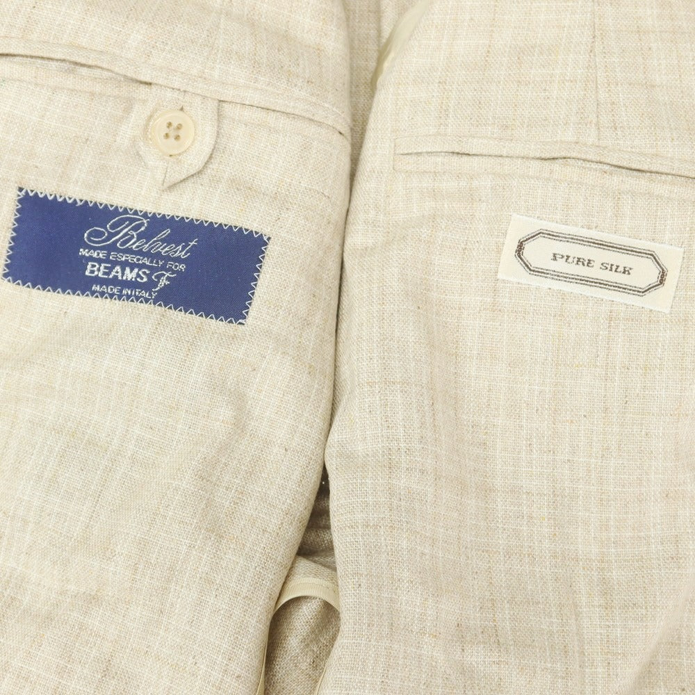 【中古】【未使用】ベルベスト Belvest BEAMS F別注 シルク テーラードジャケット ベージュ【 48 Drop8 】【 状態ランクS 】【 メンズ 】