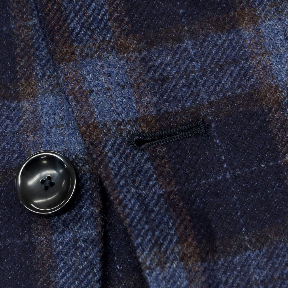 【新品】サルトリア ラトーレ SARTORIA LATORRE ウール チェック柄 テーラードジャケット ネイビーxブルー系【 48 】【 状態ランクN 】【 メンズ 】