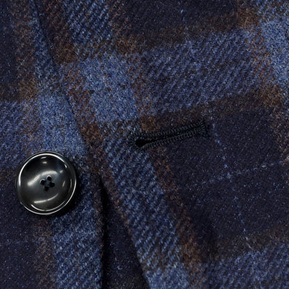 【新品】サルトリア ラトーレ SARTORIA LATORRE ウール チェック柄 テーラードジャケット ネイビーxブルー系【 48 】【 状態ランクN 】【 メンズ 】