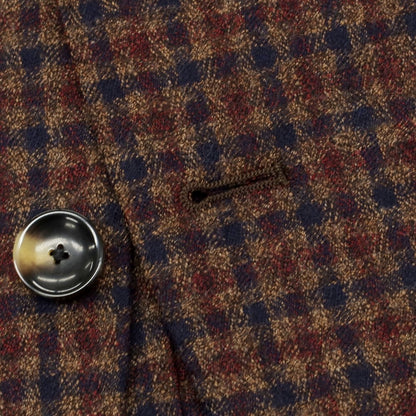 【新品】サルトリア ラトーレ SARTORIA LATORRE ウール チェック柄 テーラードジャケット ブラウンxネイビー系【 50 】【 状態ランクN 】【 メンズ 】