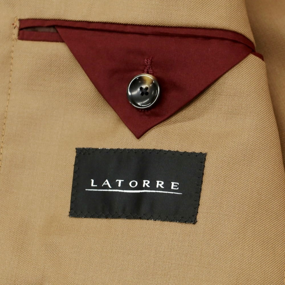 【新品】サルトリア ラトーレ SARTORIA LATORRE ウール テーラードジャケット ベージュ【サイズ46】【 状態ランクN 】【 メンズ 】 [EPD]