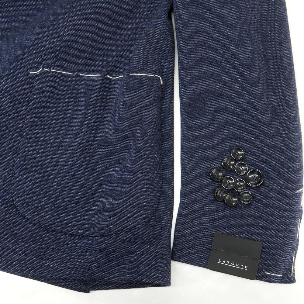 【新品】サルトリア ラトーレ SARTORIA LATORRE コットンジャージー カジュアルジャケット ネイビー【 48 】【 状態ランクN 】【 メンズ 】