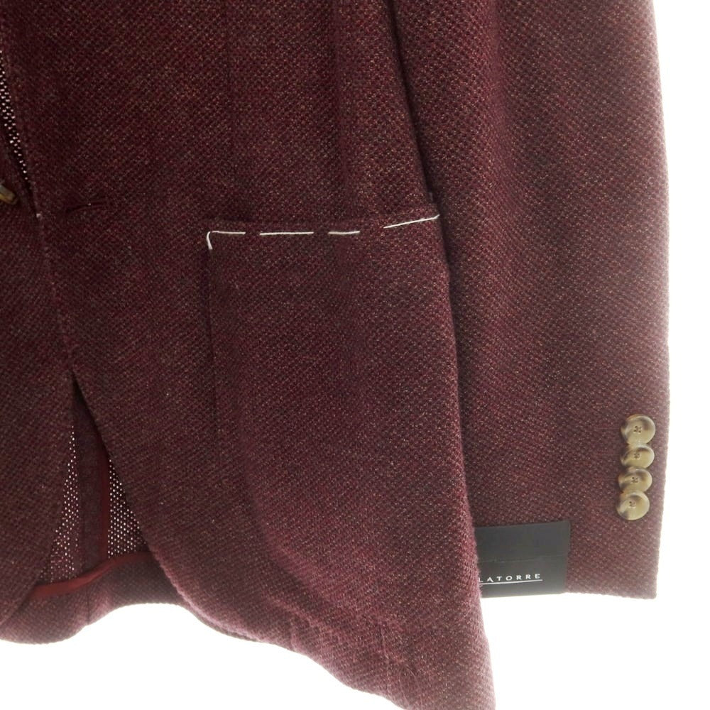 【新品】サルトリア ラトーレ SARTORIA LATORRE コットン ウール ジャージー カジュアルジャケット ボルドー【サイズ46】【 状態ランクN 】【 メンズ 】 [EPD]