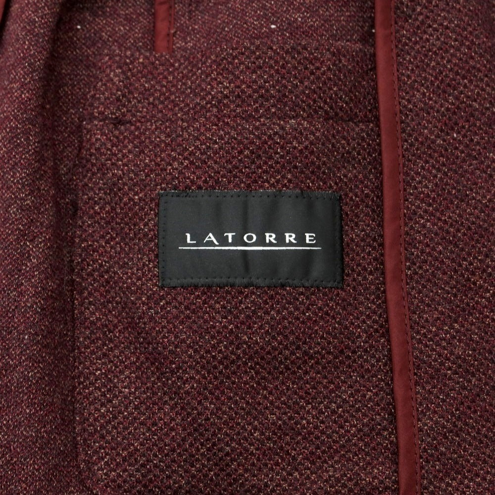 【新品】サルトリア ラトーレ SARTORIA LATORRE コットン ウール ジャージー カジュアルジャケット ボルドー【サイズ46】【 状態ランクN 】【 メンズ 】 [EPD]