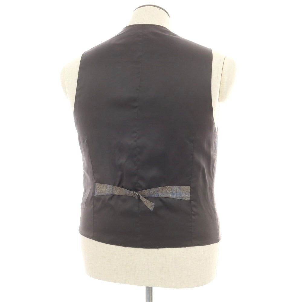 【新品】サルトリア ラトーレ SARTORIA LATORRE ウール チェック ドレス系ジレ グレージュ系xブルー【 50 】【 状態ランクN 】【 メンズ 】