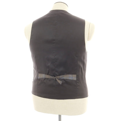 【新品】サルトリア ラトーレ SARTORIA LATORRE ウール チェック ドレス系ジレ グレージュ系xブルー【 50 】【 状態ランクN 】【 メンズ 】