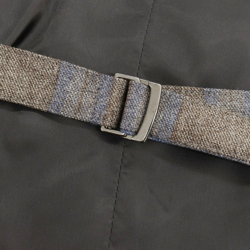 【新品】サルトリア ラトーレ SARTORIA LATORRE ウール チェック ドレス系ジレ グレージュ系xブルー【 50 】【 状態ランクN 】【 メンズ 】