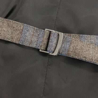 【新品】サルトリア ラトーレ SARTORIA LATORRE ウール チェック ドレス系ジレ グレージュ系xブルー【 50 】【 状態ランクN 】【 メンズ 】