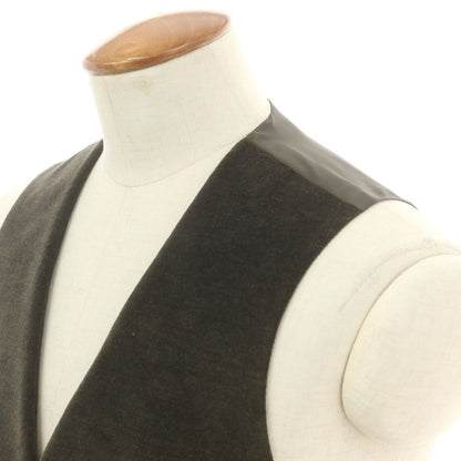 【新品】サルトリア ラトーレ SARTORIA LATORRE ベロア ストレッチコットン カジュアル系ジレ ダークオリーブ【 46 】【 状態ランクN 】【 メンズ 】