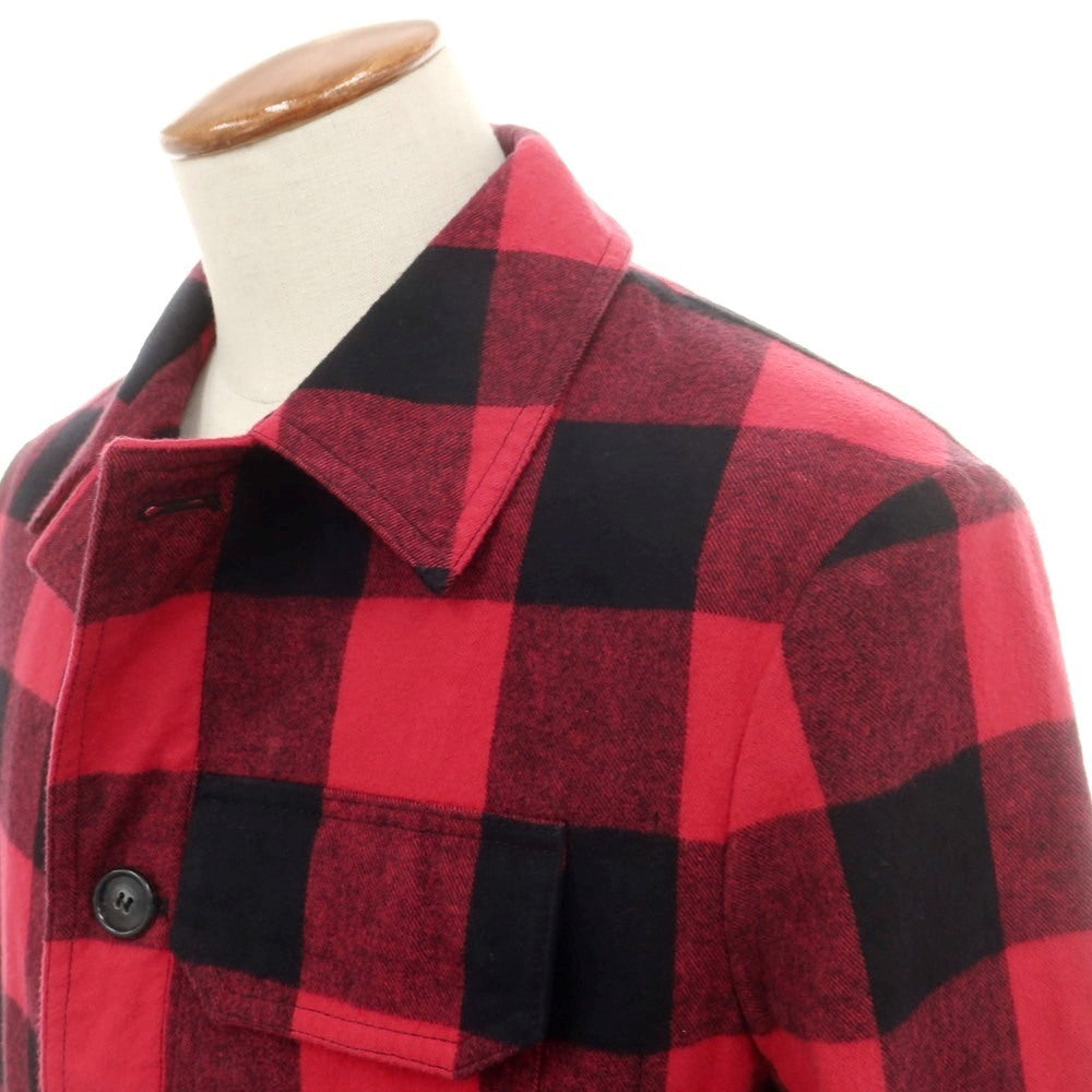 【新品】ジャンネット giannetto コットン チェック カバーオール レッドxブラック【 48 】【 状態ランクN 】【 メンズ 】