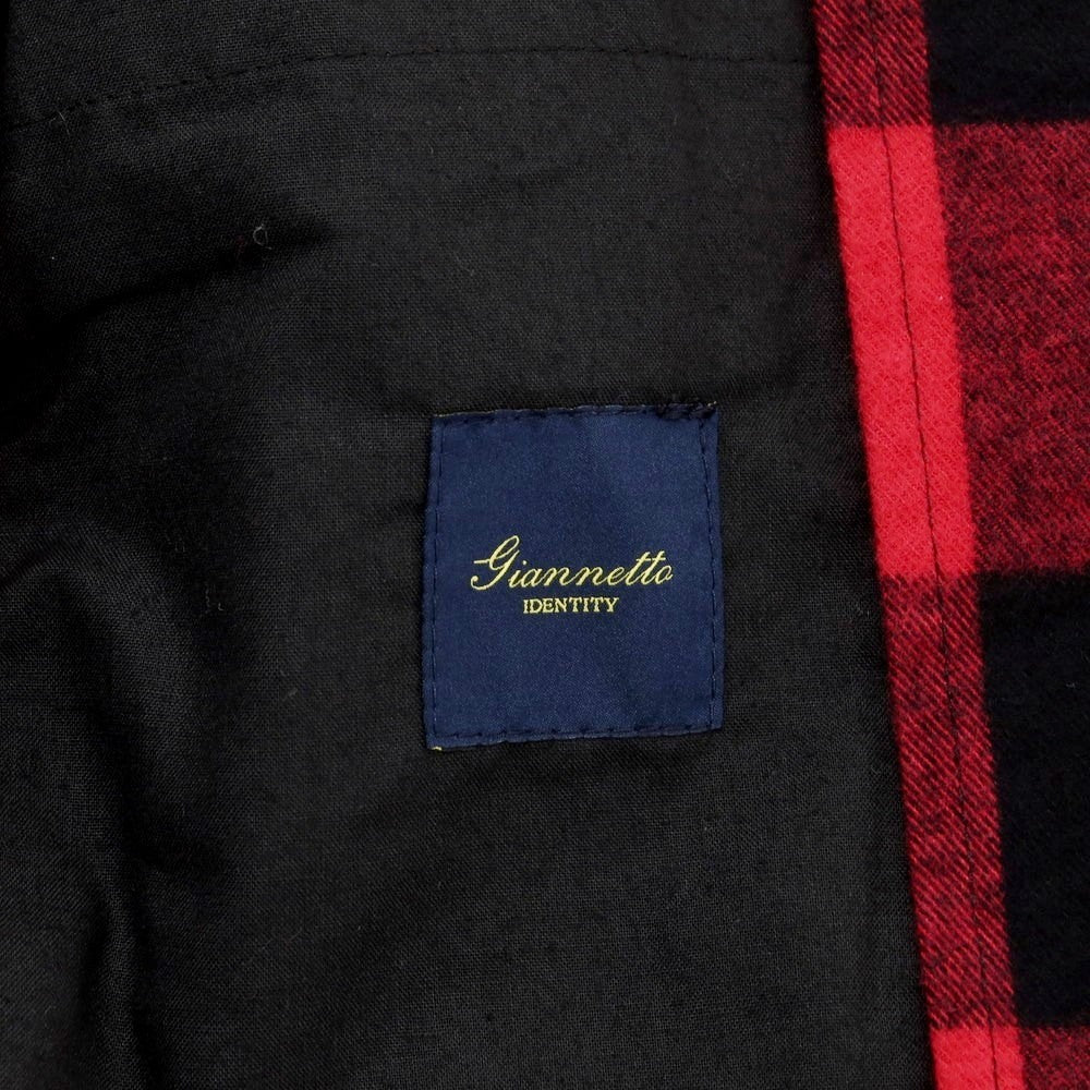 【新品】ジャンネット giannetto コットン チェック カバーオール レッドxブラック【 48 】【 状態ランクN 】【 メンズ 】