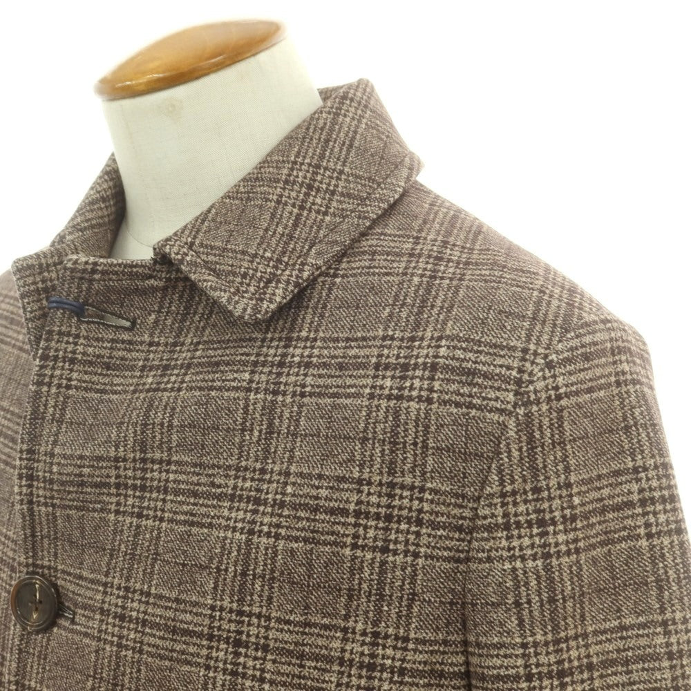【新品】チルコロ1901 CIRCOLO 1901 コットン ジャージー グレンチェック ステンカラーコート ブラウン【 48 】【 状態ランクN 】【 メンズ 】