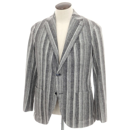 【新品】チルコロ1901 CIRCOLO 1901 コットンジャージー ストライプ カジュアルジャケット グレーxホワイト【 50 】【 状態ランクN 】【 メンズ 】