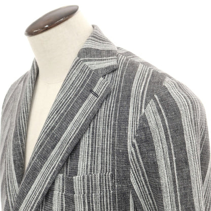 【新品】チルコロ1901 CIRCOLO 1901 コットンジャージー ストライプ カジュアルジャケット グレーxホワイト【 50 】【 状態ランクN 】【 メンズ 】