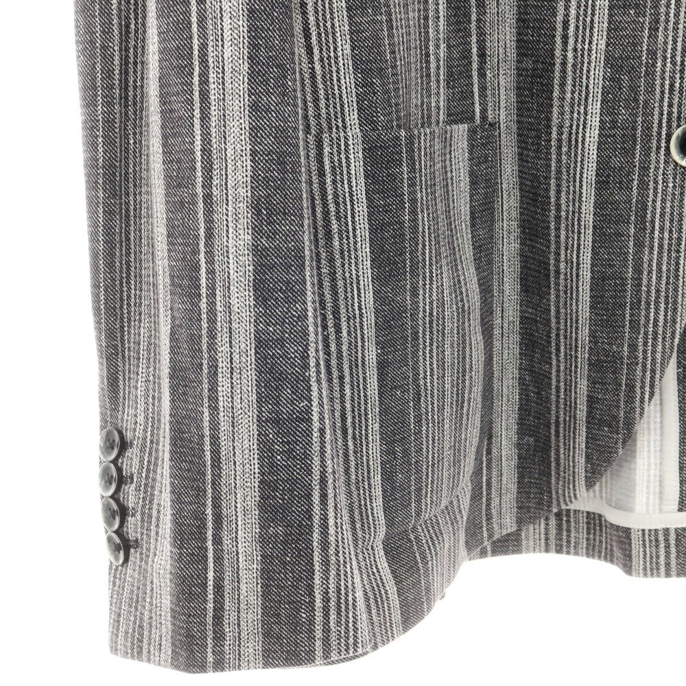 【新品】チルコロ1901 CIRCOLO 1901 コットンジャージー ストライプ カジュアルジャケット グレーxホワイト【 50 】【 状態ランクN 】【 メンズ 】