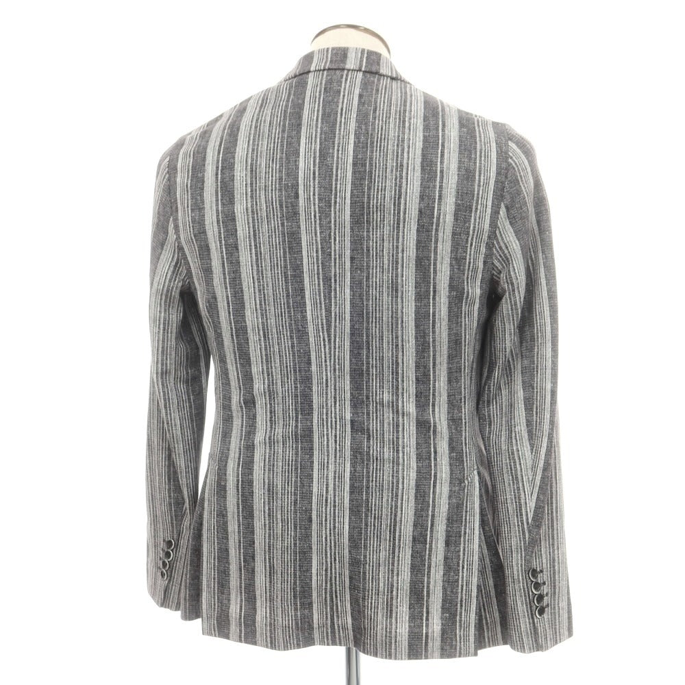 【新品】チルコロ1901 CIRCOLO 1901 コットンジャージー ストライプ カジュアルジャケット グレーxホワイト【 52 】【 状態ランクN 】【 メンズ 】