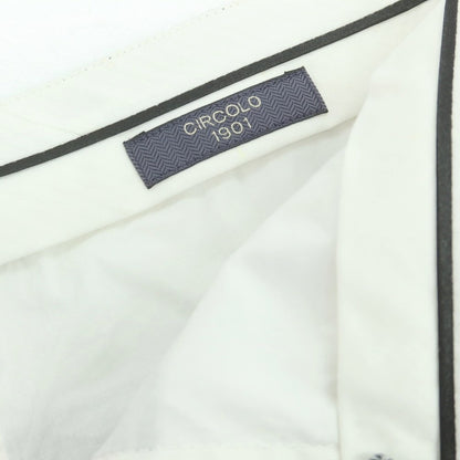 【新品】チルコロ1901 CIRCOLO 1901 ジャージーコットン カジュアルスラックスパンツ グレーxホワイト【 48 】【 状態ランクN 】【 メンズ 】