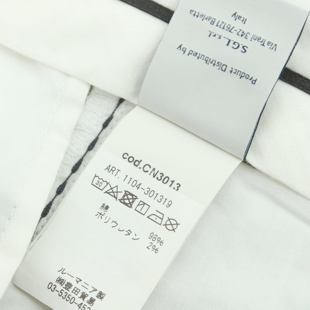 【新品】チルコロ1901 CIRCOLO 1901 ジャージーコットン カジュアルスラックスパンツ グレーxホワイト【サイズ48】【 状態ランクN 】【 メンズ 】[DPD]