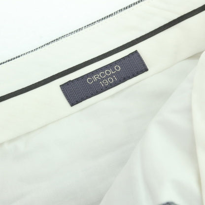 【新品】チルコロ1901 CIRCOLO 1901 ジャージーコットン カジュアルスラックスパンツ グレーxホワイト【 52 】【 状態ランクN 】【 メンズ 】