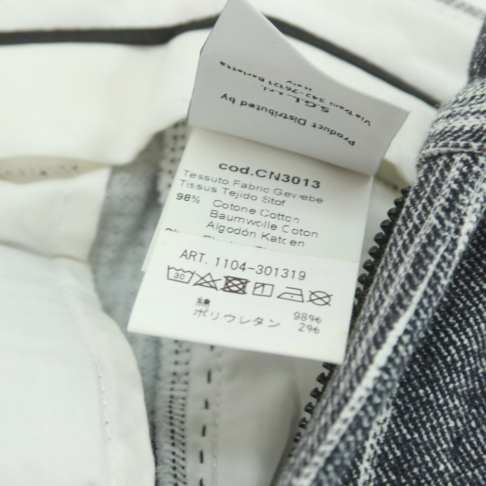 【新品】チルコロ1901 CIRCOLO 1901 ジャージーコットン カジュアルスラックスパンツ グレーxホワイト【 52 】【 状態ランクN 】【 メンズ 】