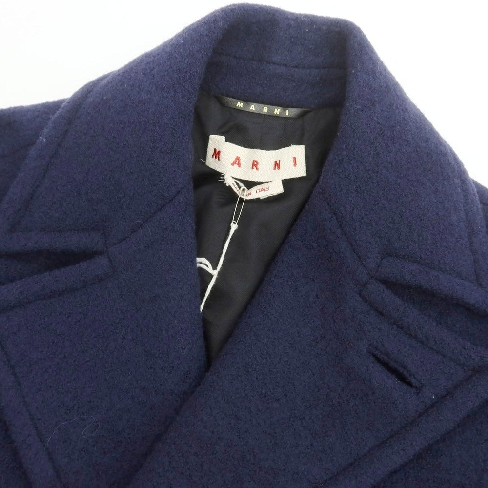 【新品】マルニ MARNI ウール ピーコート ネイビー【 44 】【 状態ランクN 】【 メンズ 】